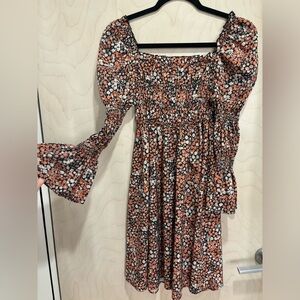 Floral Fall mid sleeve Dress